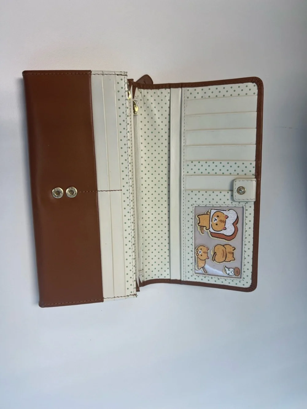 Bradley London Brown Leather Long Wallet with Dog Applique - Picture 4 of 9
